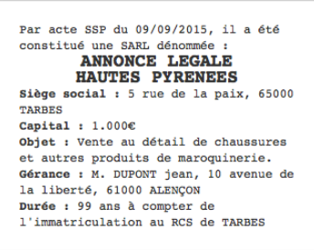 annonce legale hautes pyrennes